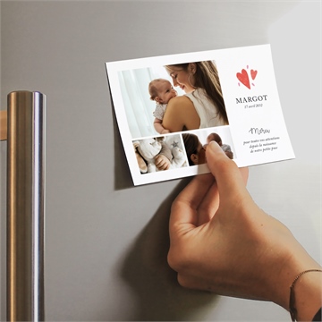 Remerciement naissance cœurs d'amour - Mise en situation