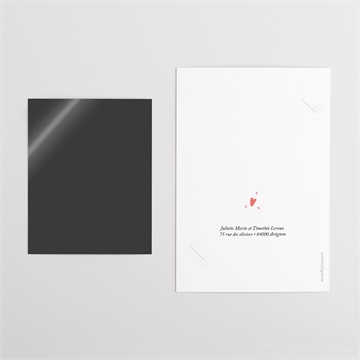 Faire-part naissance cœurs d'amour duo - Dos du faire-part