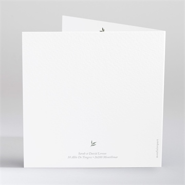 Faire-part de baptême tout en joie gaufrage - Dos du faire-part