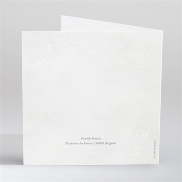 Faire-part de baptême l'hiver gaufrage - Dos du faire-part