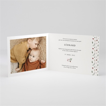 Faire-part naissance champignons - Intérieur du faire-part