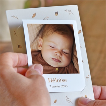 Faire-part naissance automne duo - Mise en situation