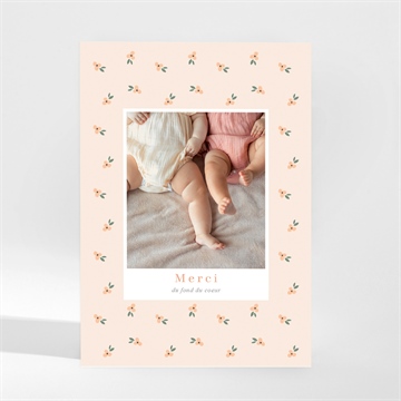 Remerciement naissance fleurs jumelles