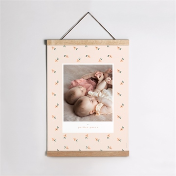 Affiche naissance fleurs jumelles