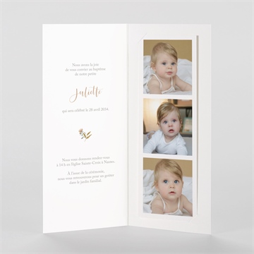 Faire-part de baptême jungle photomaton - Intérieur du faire-part