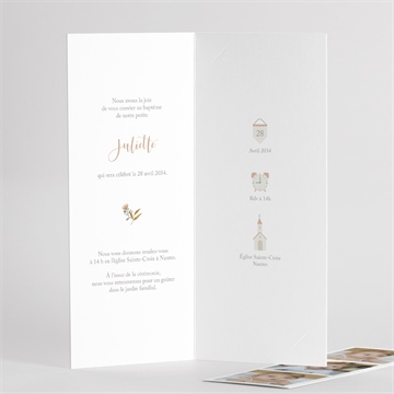 Faire-part de baptême jungle photomaton - Intérieur du faire-part