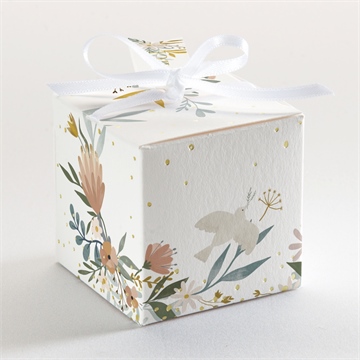 Boîte de dragées baptême jungle dorure - Dos de la boîte