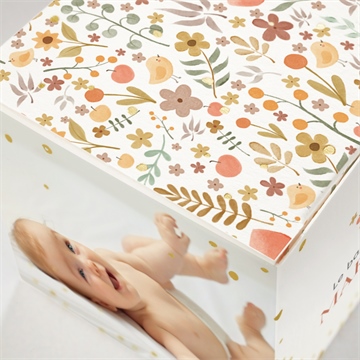 Boîte de dragées baptême florilège dorure - Détail du la boîte