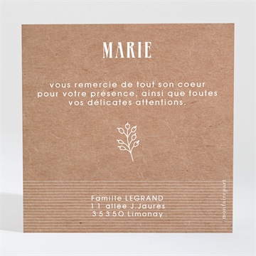 Remerciement baptême pele mele photo original - Dos du remerciement