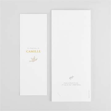 Faire-part de baptême vers le beau photomaton - Dos du faire-part