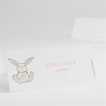 Marque-place baptême petit lapin baptême origami