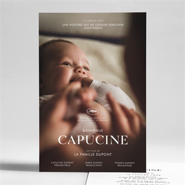 Faire-part naissance affiche cinéma