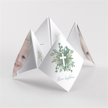 Faire-part de baptême grâce origami