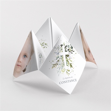Faire-part de baptême en lumière origami