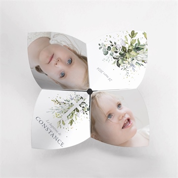 Faire-part de baptême en lumière origami - Vue du dessus