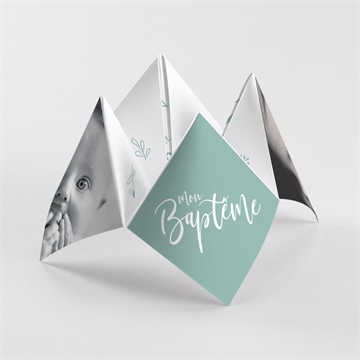 Faire-part de baptême jeu de mots origami