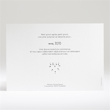 Carte annonce grossesse carte à relier - Dos de la carte