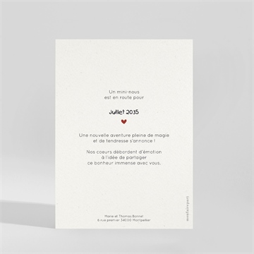 Carte annonce grossesse mots croisés - Dos du faire-part