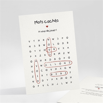 Carte annonce grossesse mots croisés - Mise en situation