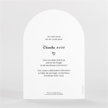 Carte annonce grossesse humour - Dos du faire-part