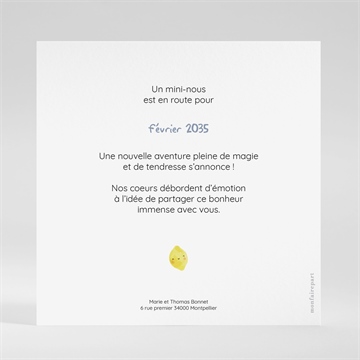 Carte annonce grossesse jeux à gratter - Dos du faire-part