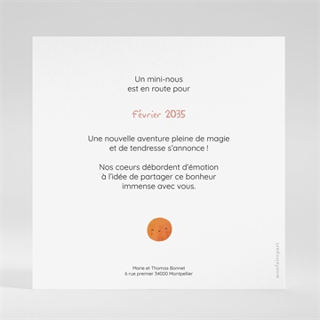 Carte annonce grossesse jeu - Dos du faire-part