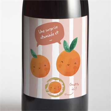 Étiquette bouteille annonce grossesse jeu duo