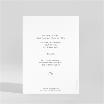 Carte annonce grossesse je suis en route - Dos du faire-part