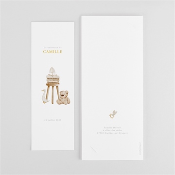 Faire-part naissance douceur marine - Dos du faire-part