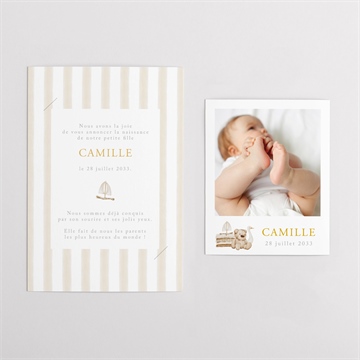 Faire-part naissance douceur marine duo - Vue d'ensemble