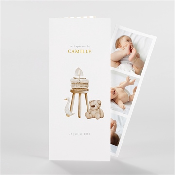 Faire-part de baptême ours marin