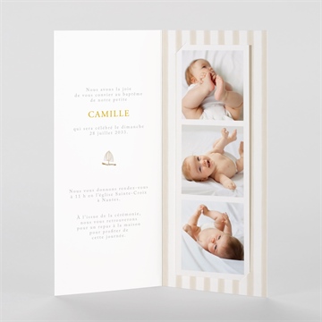 Faire-part de baptême ours marin - Intérieur du faire-part