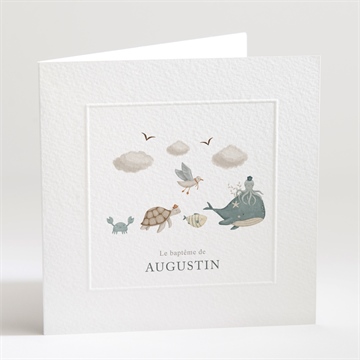 Faire-part de baptême farandole marine