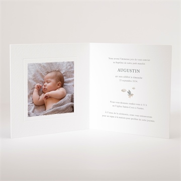 Faire-part de baptême farandole marine - Intérieur du faire-part