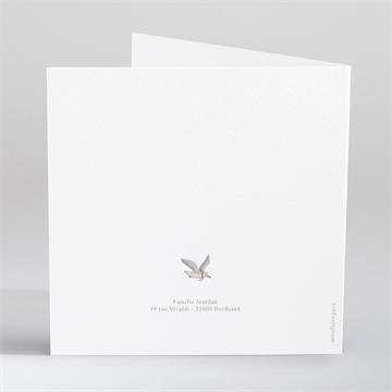 Faire-part de baptême farandole marine - Dos du faire-part