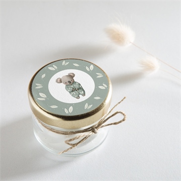 Sticker naissance koala pyjama - Mise en situation