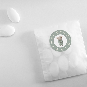 Sticker naissance koala pyjama - Mise en situation