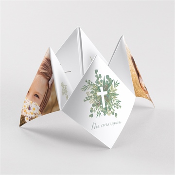 Faire-part communion en grâce origami