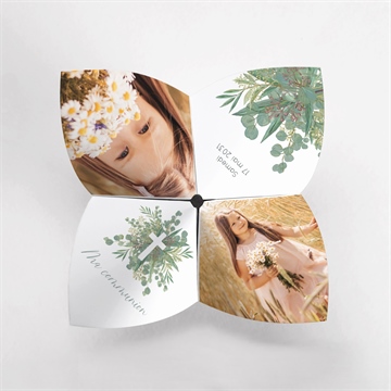 Faire-part communion en grâce origami - Vue du dessus