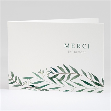 Remerciement décès mémento plié