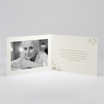 Remerciement décès l'arbre de vie plié - Intérieur du remerciement