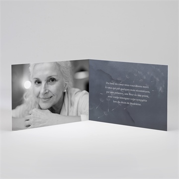 Remerciement décès recueillement plié - Intérieur du remerciement