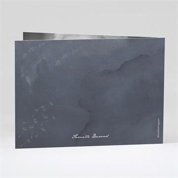 Remerciement décès recueillement plié - Dos du remerciement