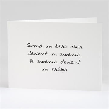 Remerciement décès souvenir portrait plié