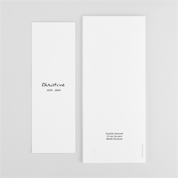 Remerciement décès souvenir portrait photomaton - Dos du remerciement