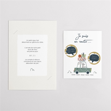 Carte annonce grossesse je suis en route duo - Vue d'ensemble