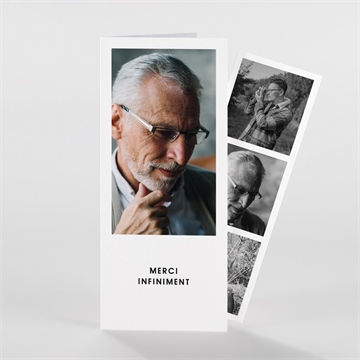 Remerciement décès hommage photomaton
