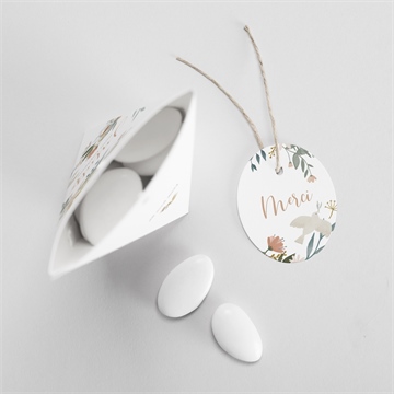 Boîte de dragées baptême jungle étui - Intérieur de la boîte