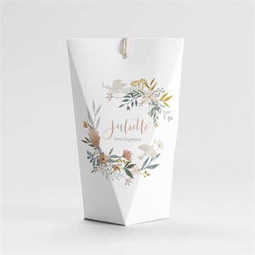 Boîte de dragées baptême jungle étui - Dos de la boîte