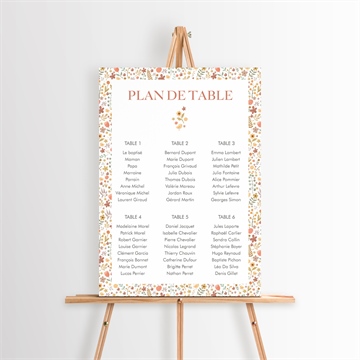 Plan de table baptême florilège